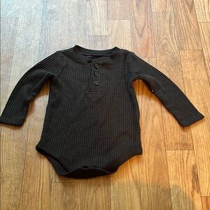 Black Long Sleeve Baby Onesie